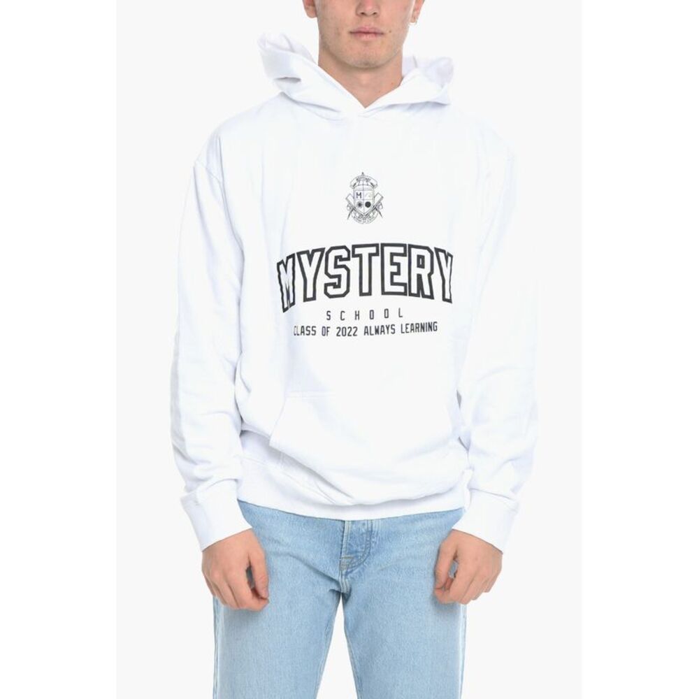 Hoodie with Contrasting Print and Patch Pocket